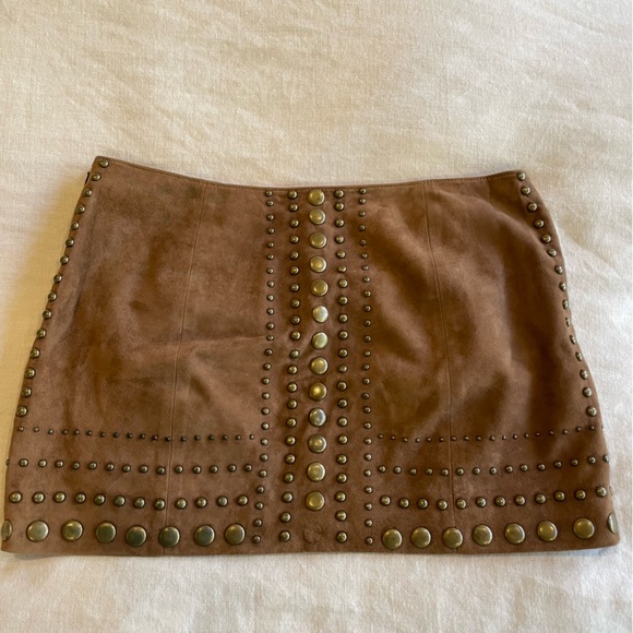 Haute Hippie barely been worn leather studded skirt - Picture 3 of 6